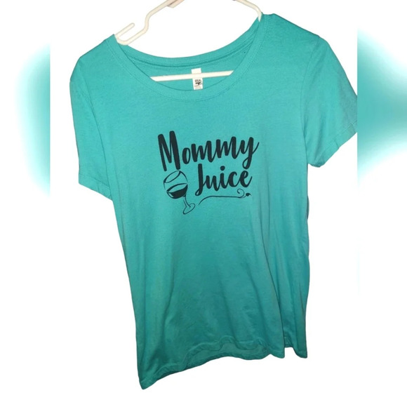 Mommy Juice Teal Colored Short Sleeve Tee Tshirt T-shirt 🍷 - Picture 1 of 4
